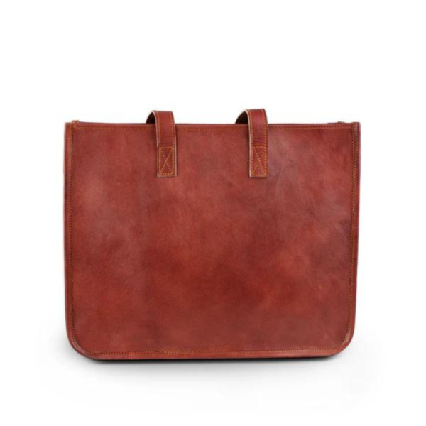 Tan Leather Tote Bag for Timeless Style and Everyday Functionality - Image 4