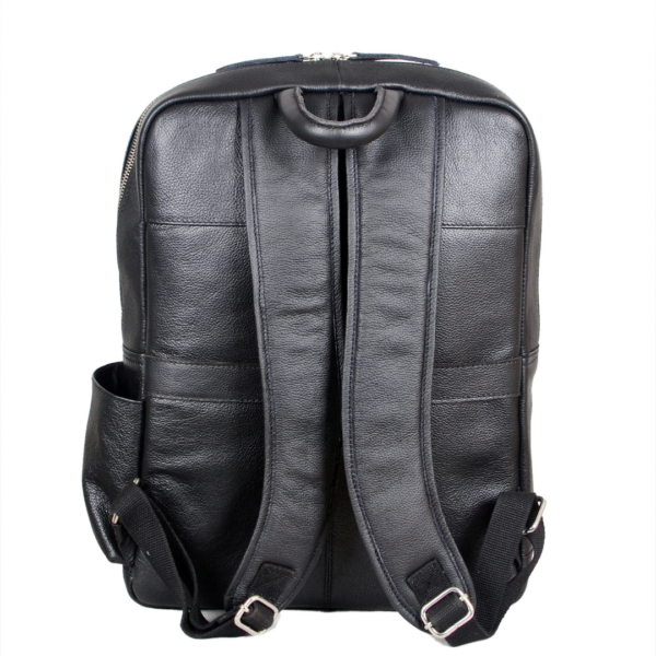 Charcoal Voyager Unisex Leather Travel Backpack - Image 2