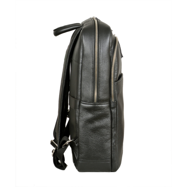 Charcoal Voyager Unisex Leather Travel Backpack - Image 3