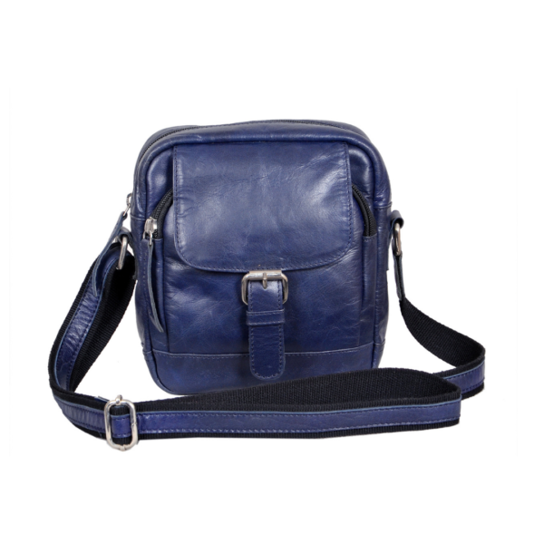 Blue Buff Finish Leather Sling Bag for Effortless Style - Image 2