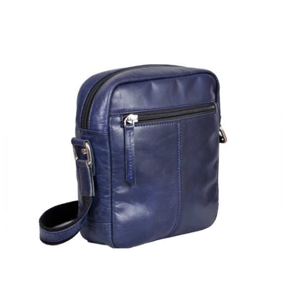 Blue Buff Finish Leather Sling Bag for Effortless Style